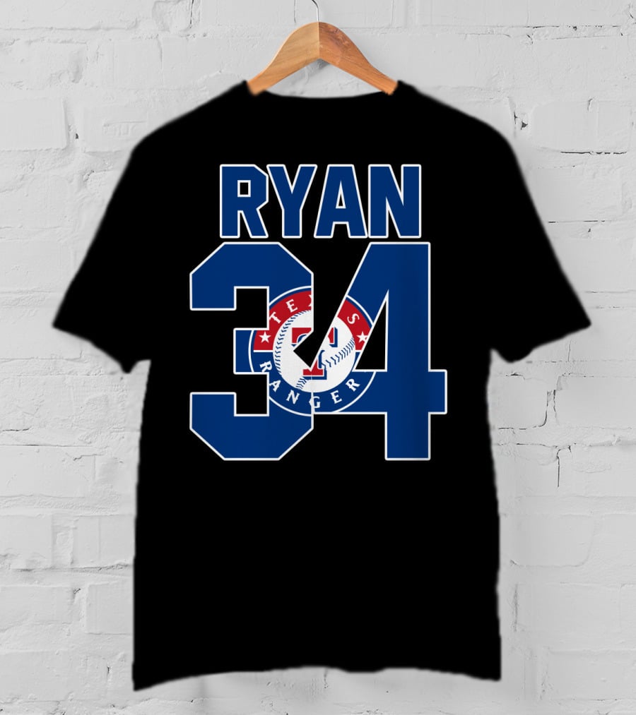 Ryan 34 Texas Rangers Baseball T-Shirt