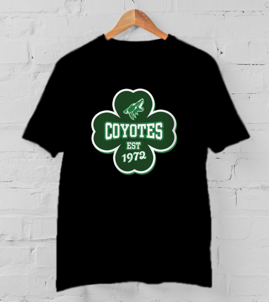 Arizona Coyotes St. Patrick's Day Shamrock Logo Est 1972 T-Shirt