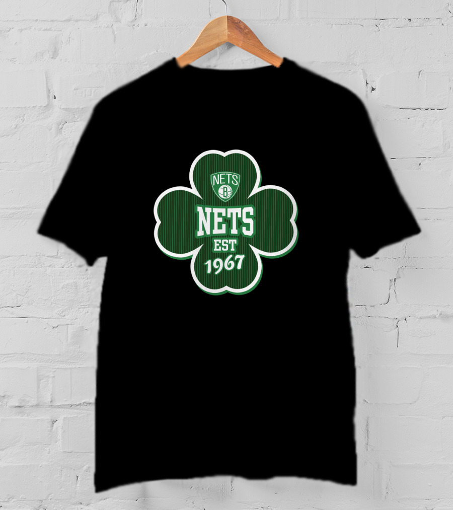 Brooklyn Nets Est 1967 St. Patrick's Day Clover T-Shirt