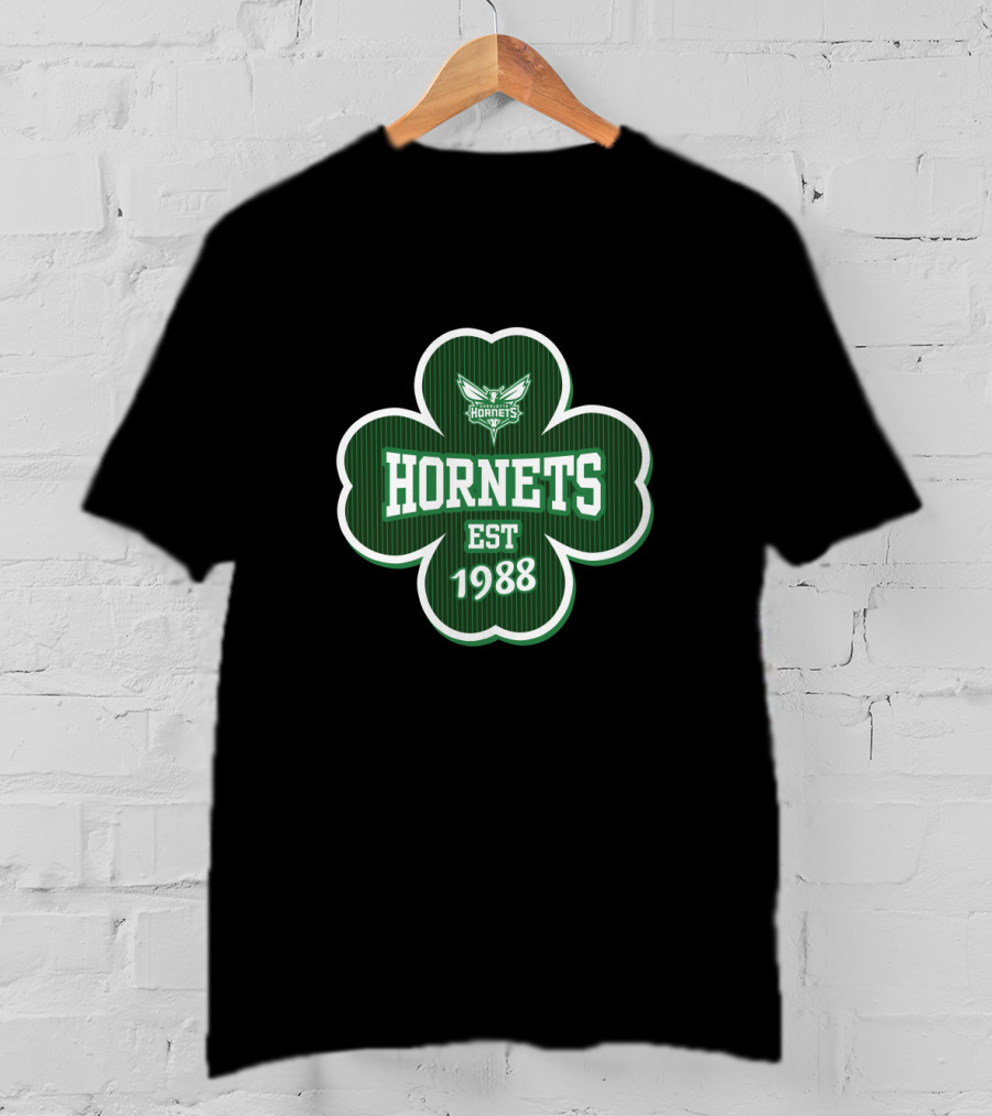 Charlotte Hornets St Patrick's Day Shamrock Est 1988 T-Shirt