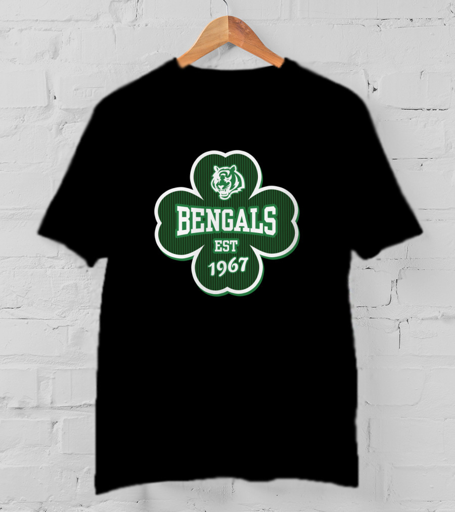 Cincinnati Bengals St. Patrick's Day Clover Est 1967 T-Shirt