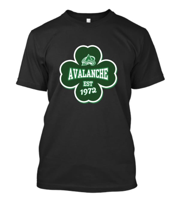 Avalanche Shamrock Logo Est 1972 Colorado Patrick's Day T-Shirt