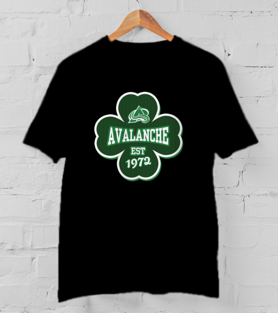 Avalanche Shamrock Logo Est 1972 Colorado Patrick's Day T-Shirt
