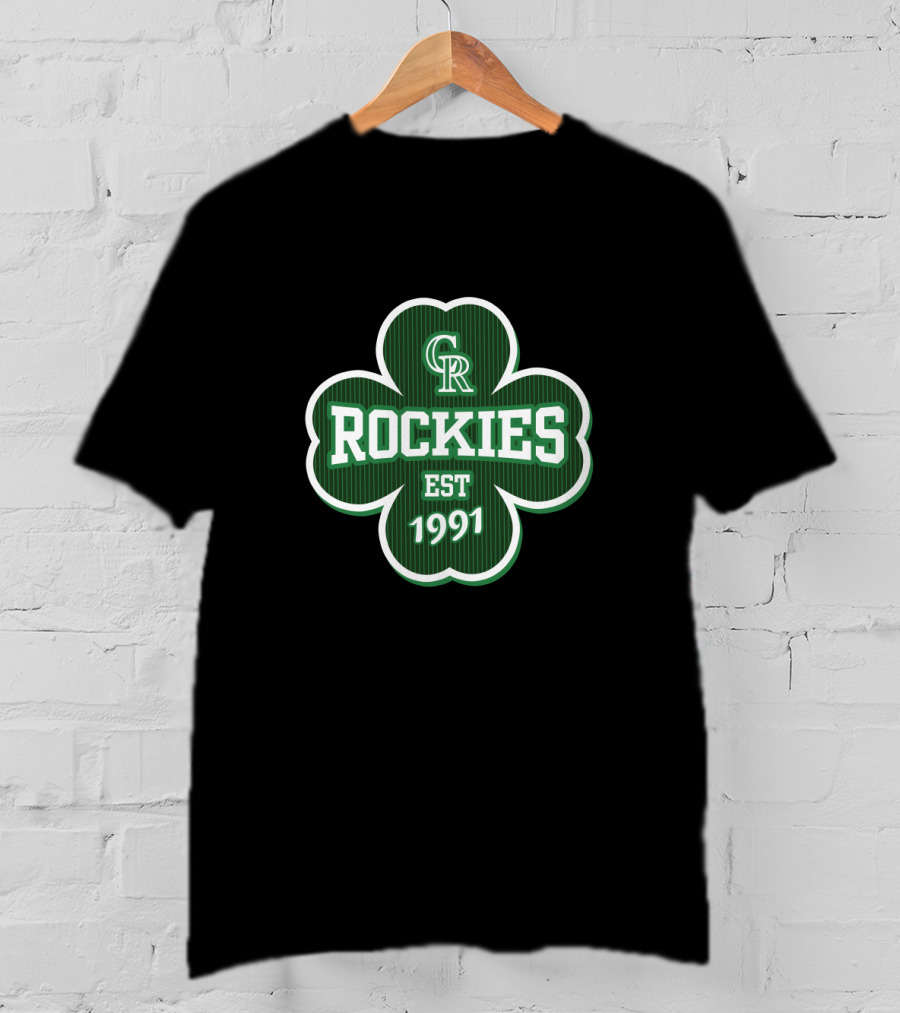 Colorado Rockies Shamrock CR EST 1991 St Patrick's Day T-Shirt
