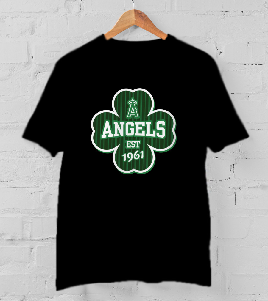 Los Angeles Angels Est 1961 St Patrick's Day Green Shamrock T-Shirt