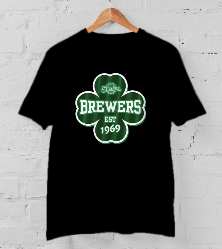 Milwaukee Brewers St Patrick's Day Clover Est 1969 T-Shirt