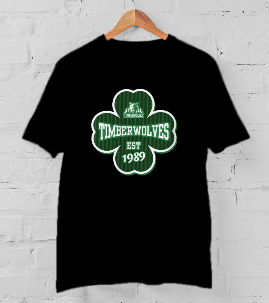Minnesota Timberwolves Shamrock Est 1989 Patrick's Day T-Shirt
