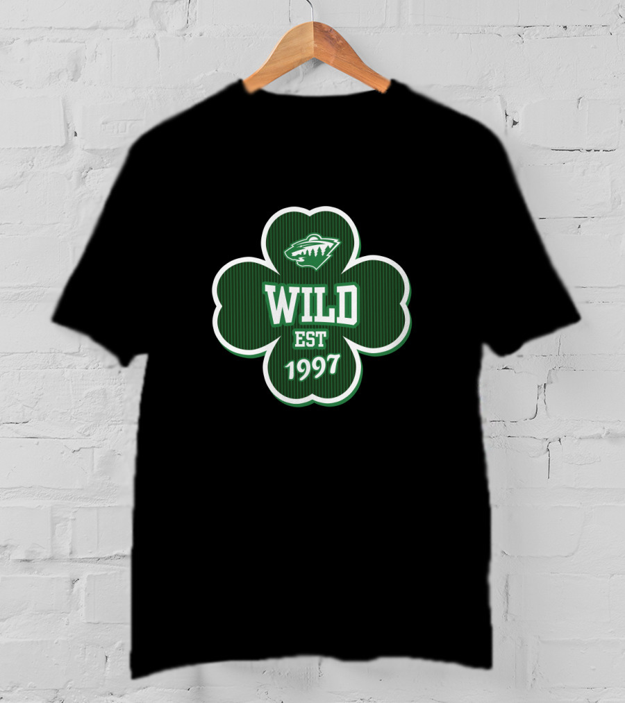 Minnesota Wild St. Patrick's Day Clover Design Est 1997 T-Shirt