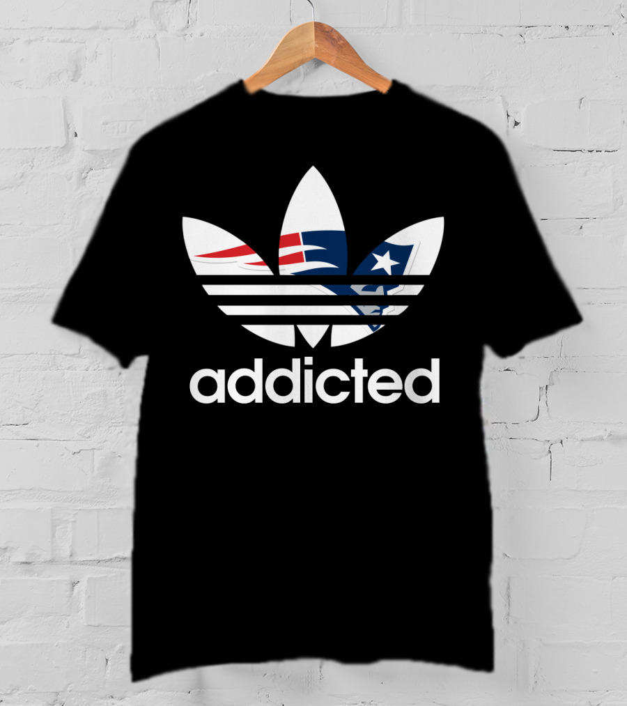 New England Patriots Addicted Nfl Logo Mashup T-Shirt