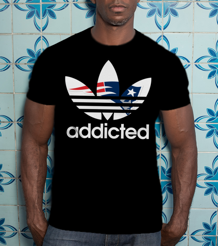 New England Patriots Addicted Nfl Logo Mashup T-Shirt
