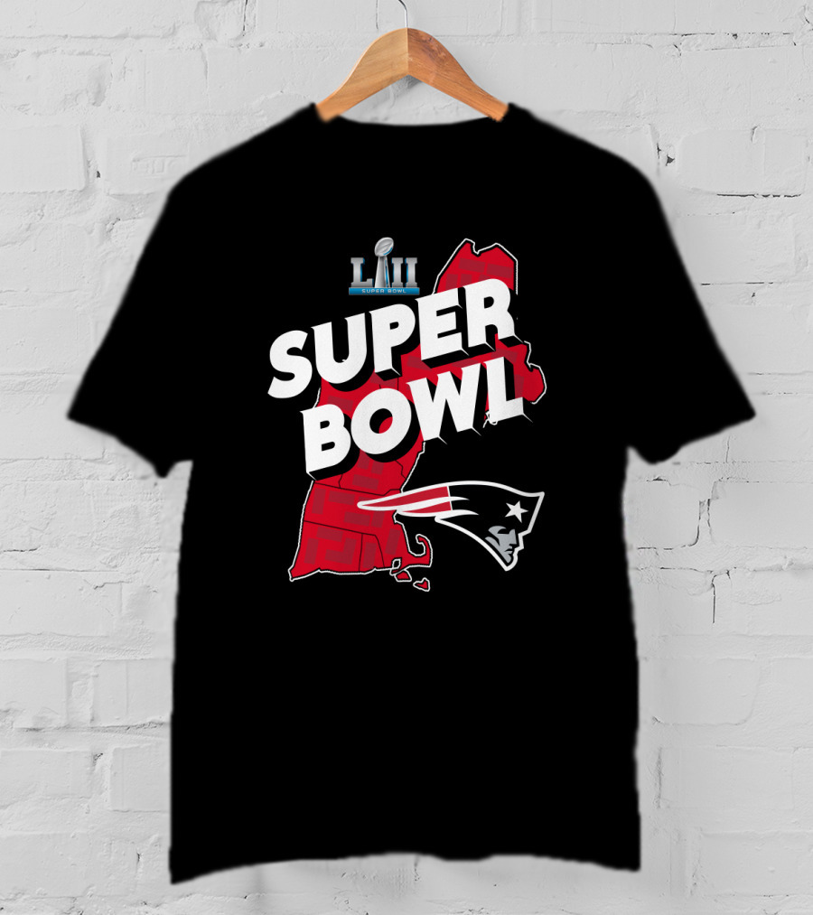 Super Bowl Liii New England Patriots Map T-Shirt
