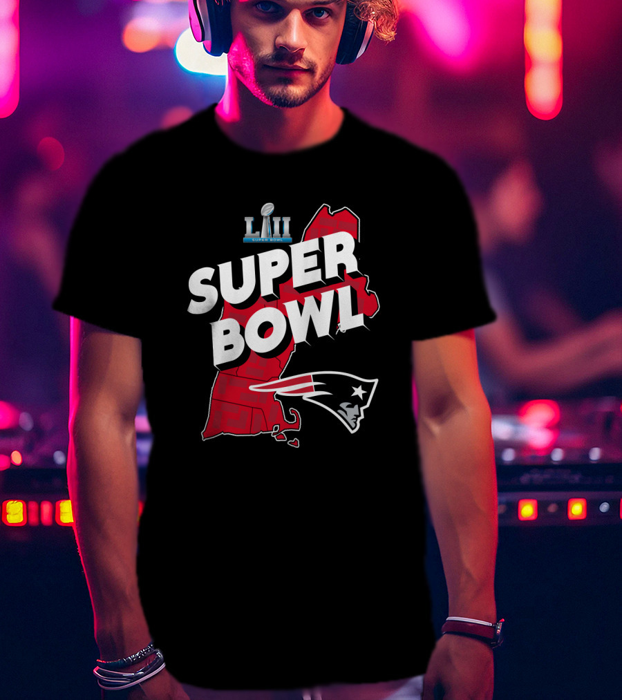 Super Bowl Liii New England Patriots Map T-Shirt
