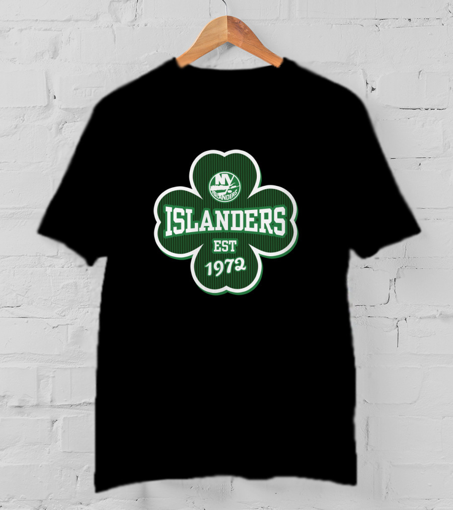 New York Islanders St. Patrick's Day Shamrock Logo Est 1972 T-Shirt