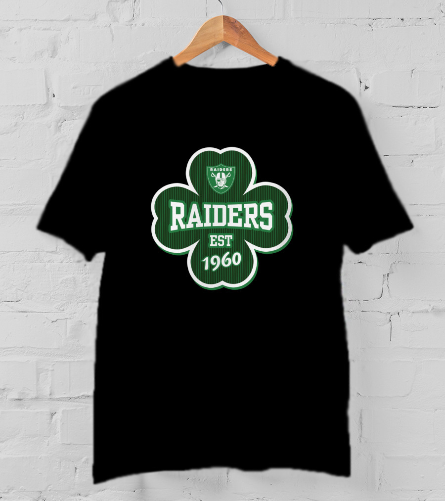 Raiders Est 1960 St. Patrick's Day Four Leaf Clover T-Shirt