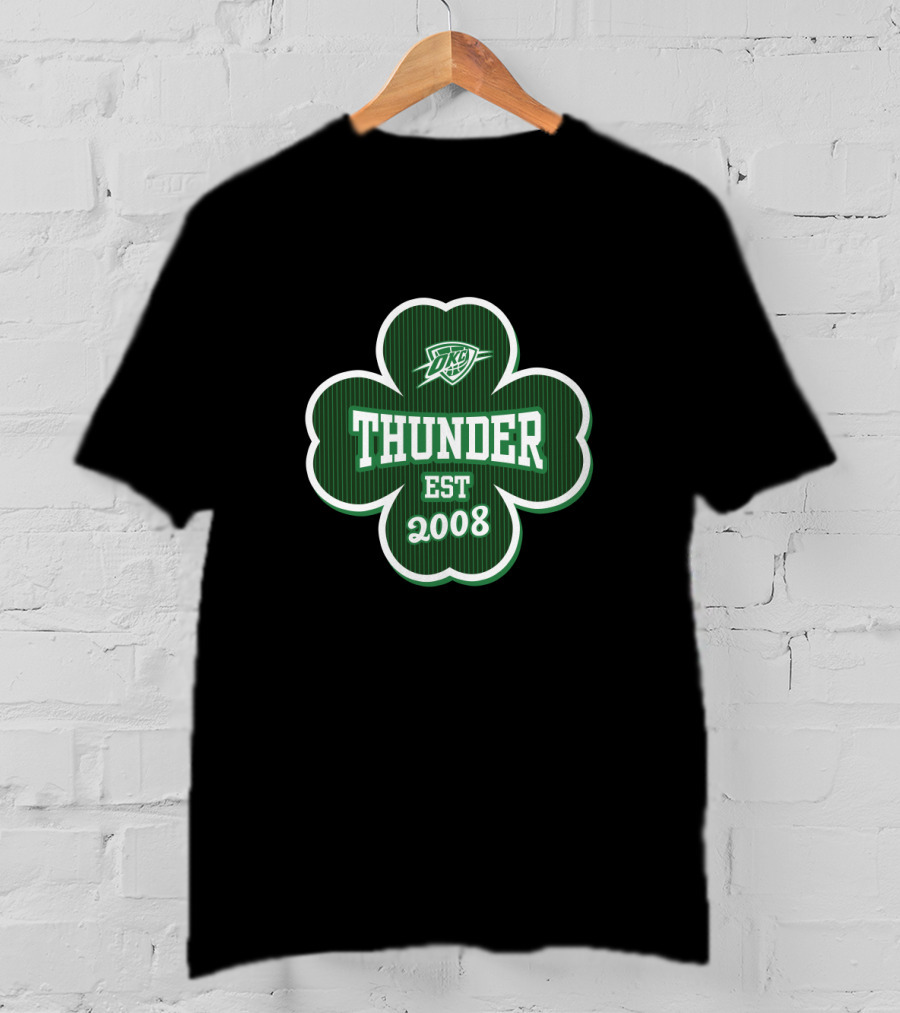 Oklahoma City Thunder Shamrock Logo Est 2008 T-Shirt