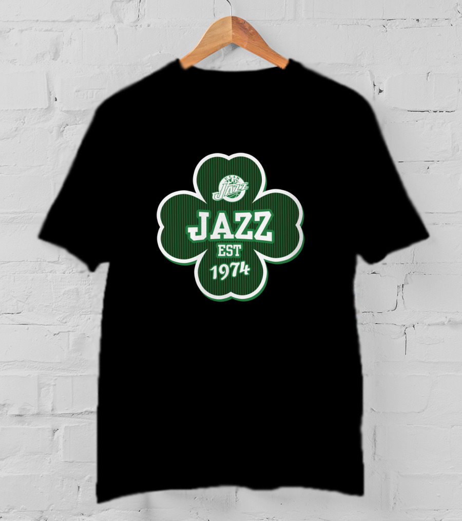 Utah Jazz St Patrick's Day 1974 Shamrock T-Shirt