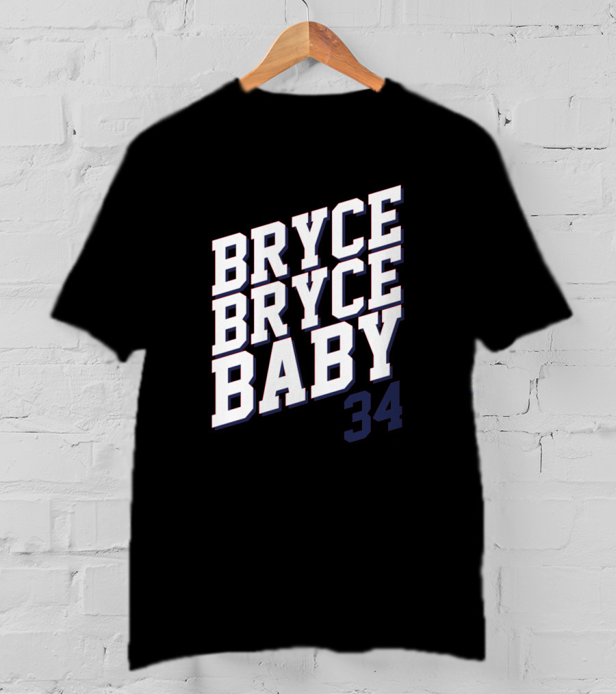 Bryce Bryce Baby 34 Sports Reference Tee Featuring Athlete Number T-Shirt