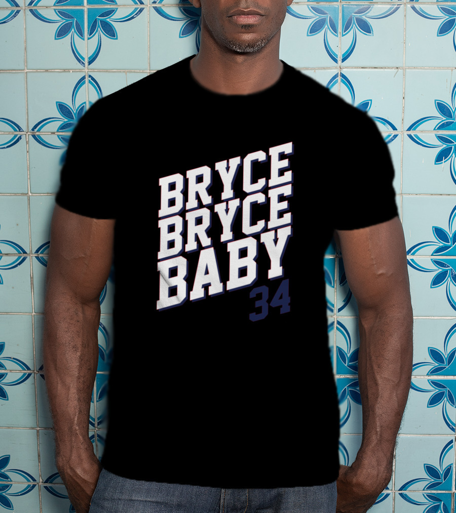 Bryce Bryce Baby 34 Sports Reference Tee Featuring Athlete Number T-Shirt