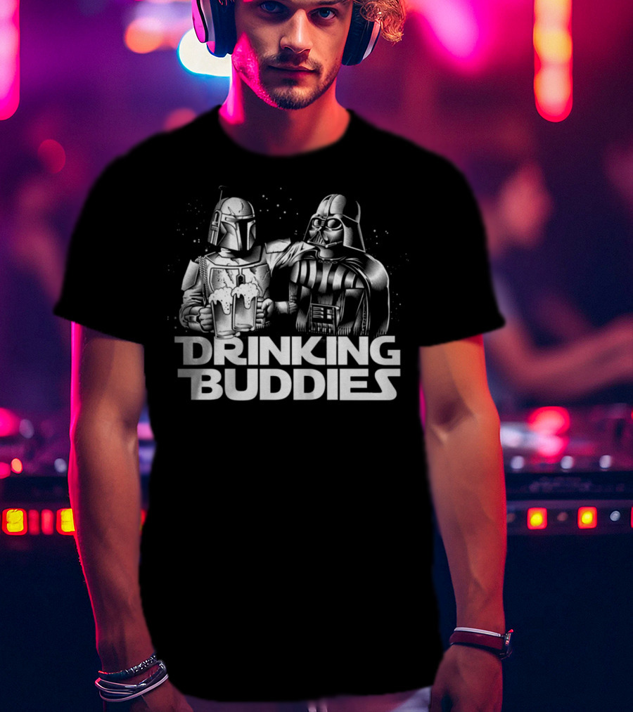 Darth Vader And Boba Fett Star Wars Drinking Buddies Iconic Pair T-Shirt