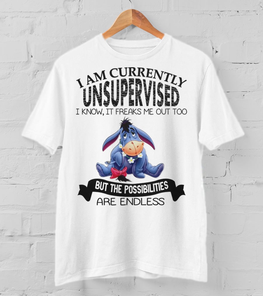 Eeyore Currently Unsupervised I Know It Freaks Me Out Too But The Possibilities Are Endless T-Shirt