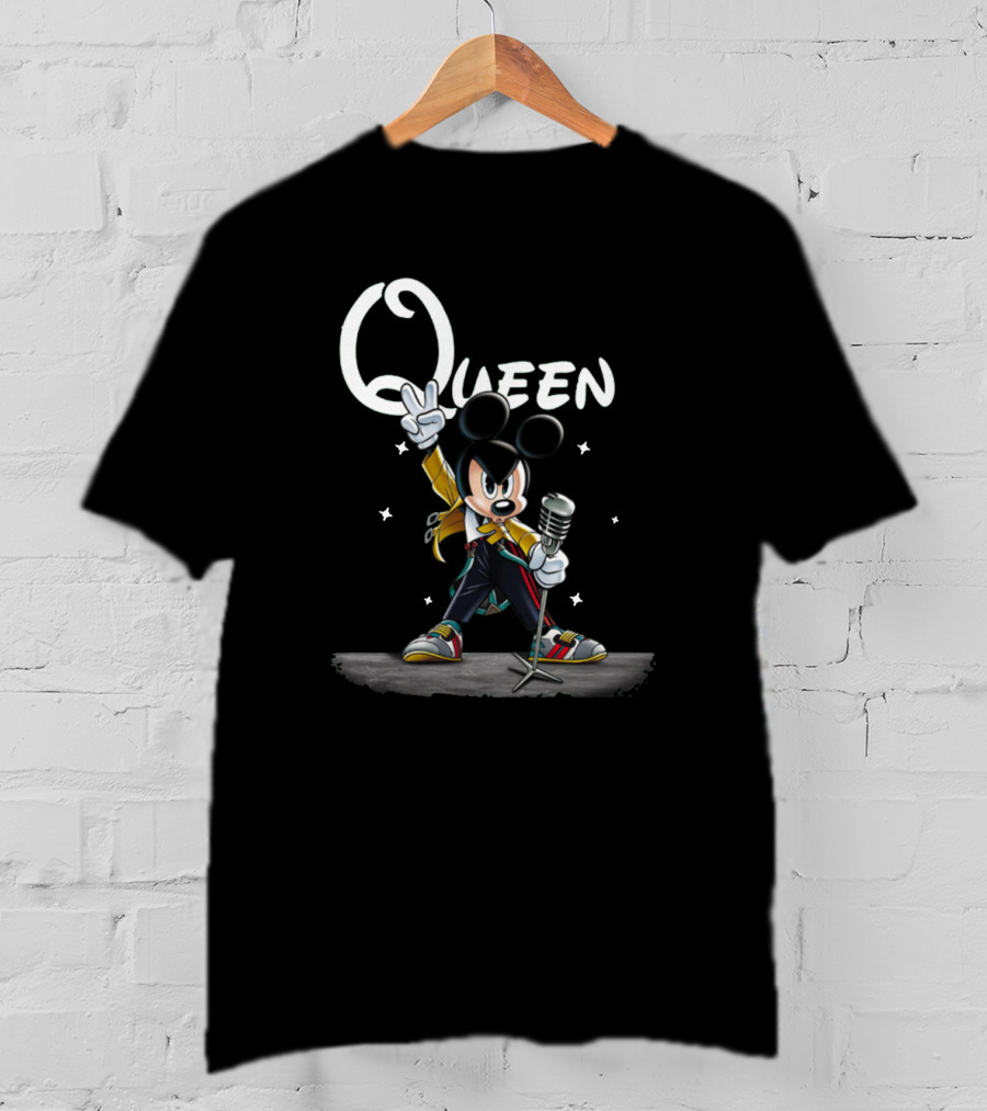 Queen Freddie Mercury Mickey Mouse Mic Performance Star T-Shirt