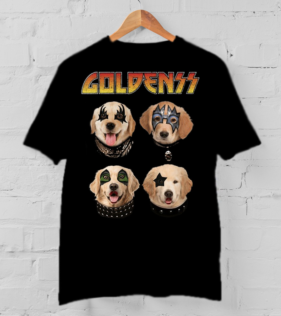 GOLDENSS With Dogs In Iconic Rock Band Makeup Styles T-Shirt