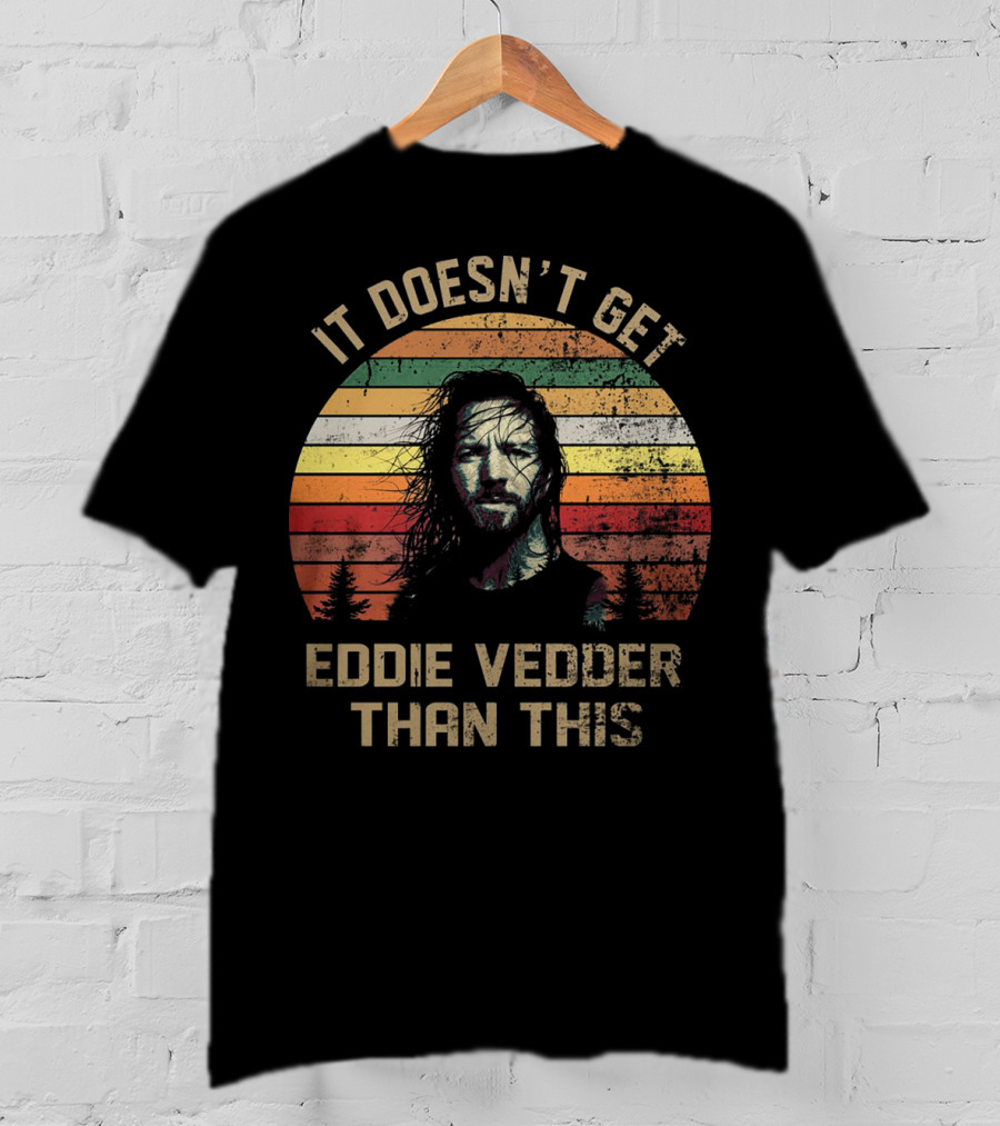 It Doesn't Get Eddie Vedder Than This Vintage Striped Sunset Forest T-Shirt