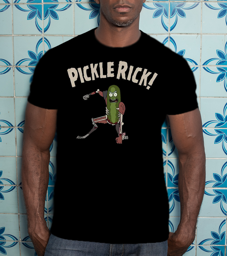Rick And Morty Pickle Rick Battle Ready Pose T-Shirt