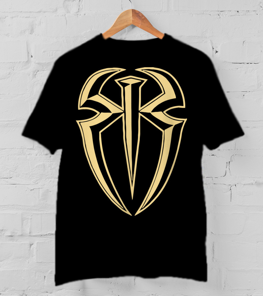 Roman Reigns Gold Tribal Crest Logo WWE Merchandising T-Shirt