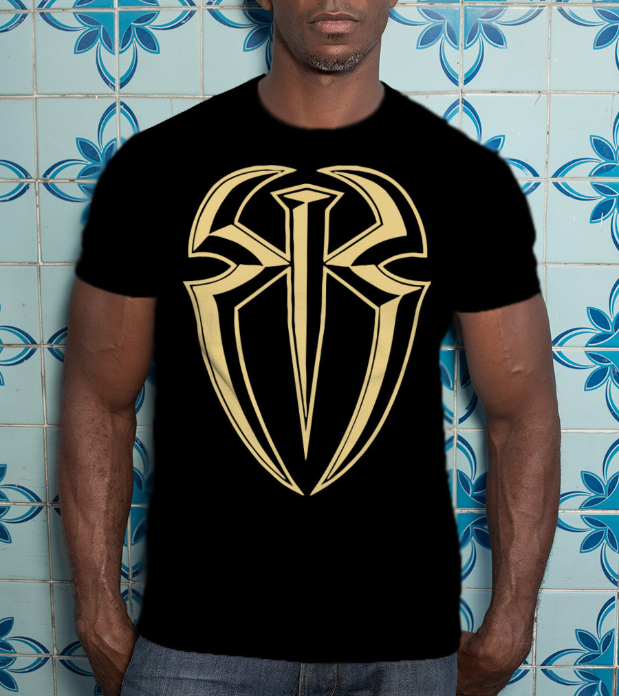 Roman Reigns Gold Tribal Crest Logo WWE Merchandising T-Shirt