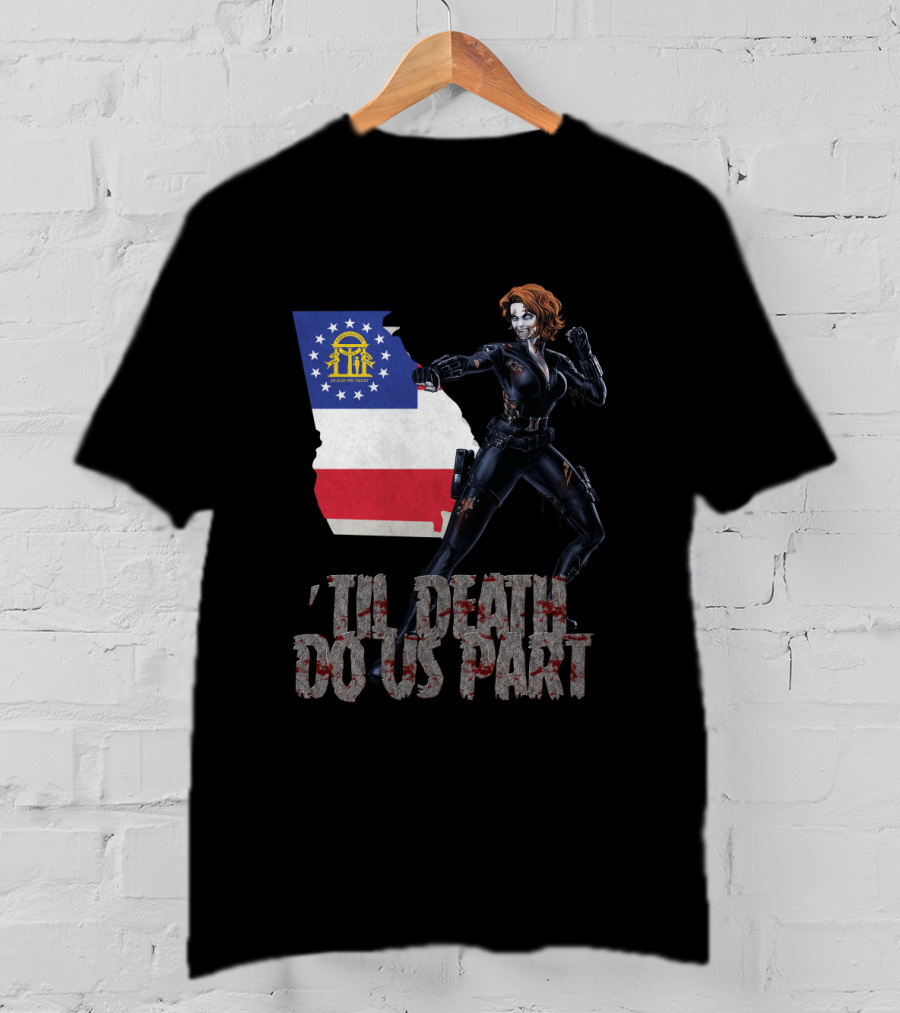 Georgia Flag Black Widow 'Til Death Do Us Part T-Shirt