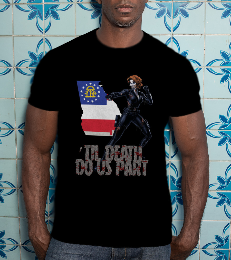 Georgia Flag Black Widow 'Til Death Do Us Part T-Shirt