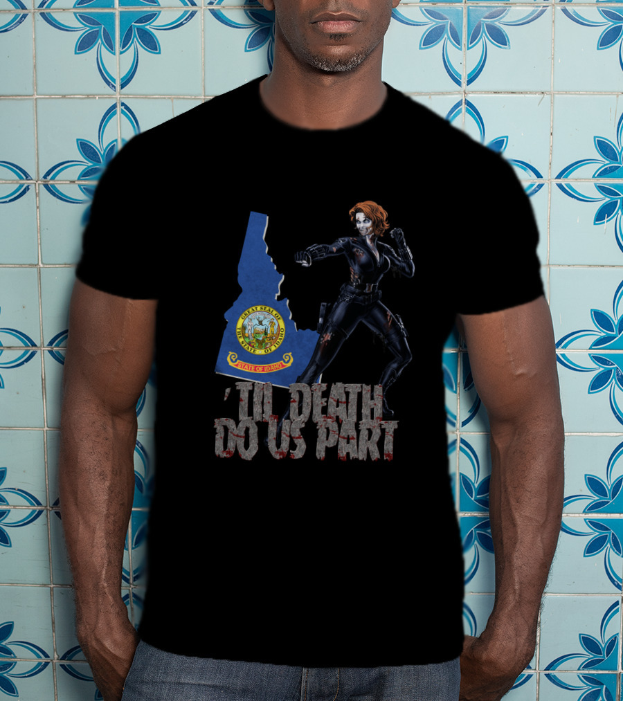 Til Death Do Us Part Black Widow Idaho State Seal T-Shirt