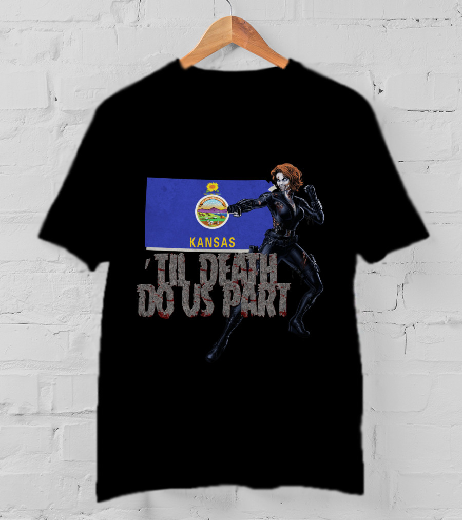 Kansas Black Widow 'Til Death Do Us Part T-Shirt