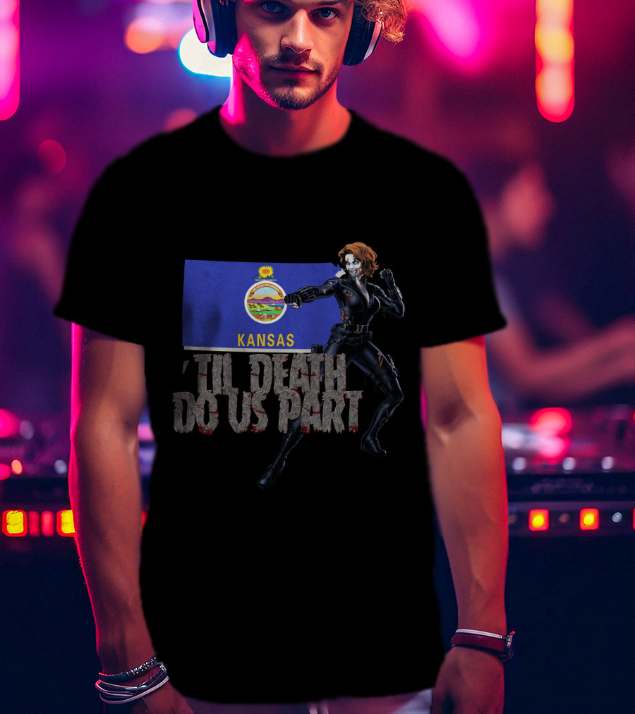Kansas Black Widow 'Til Death Do Us Part T-Shirt