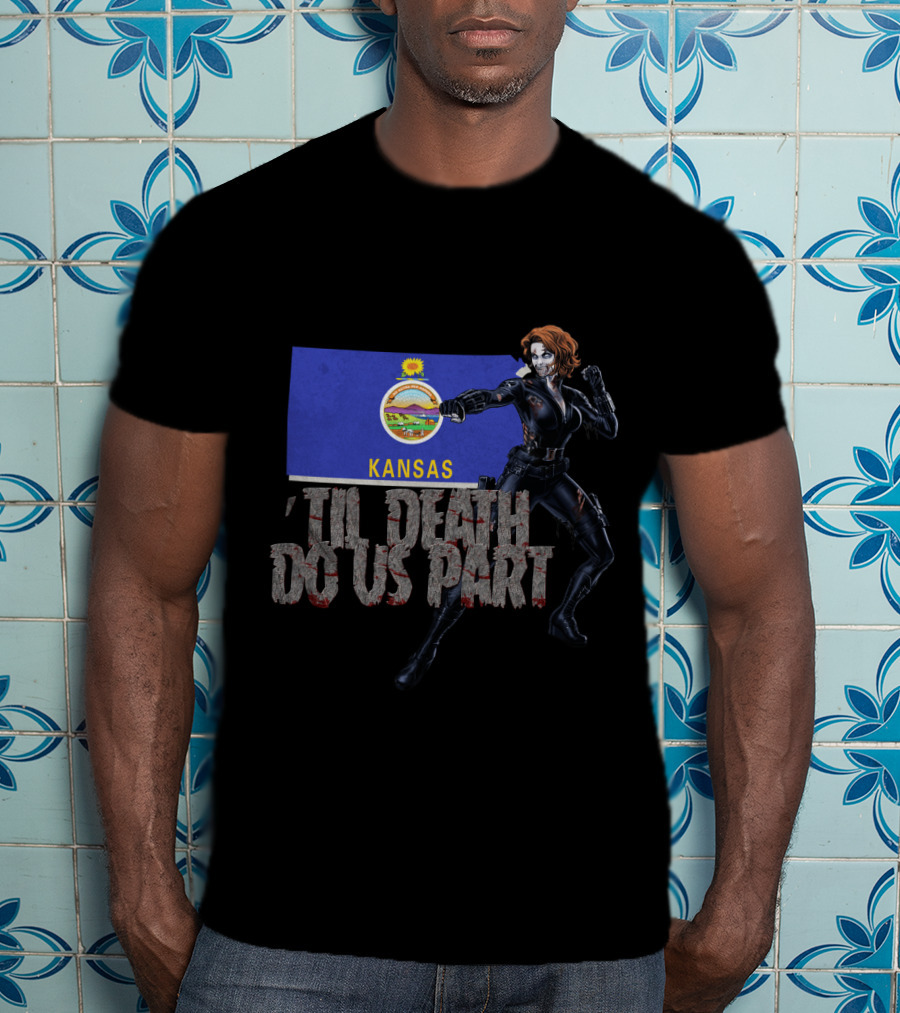 Kansas Black Widow 'Til Death Do Us Part T-Shirt