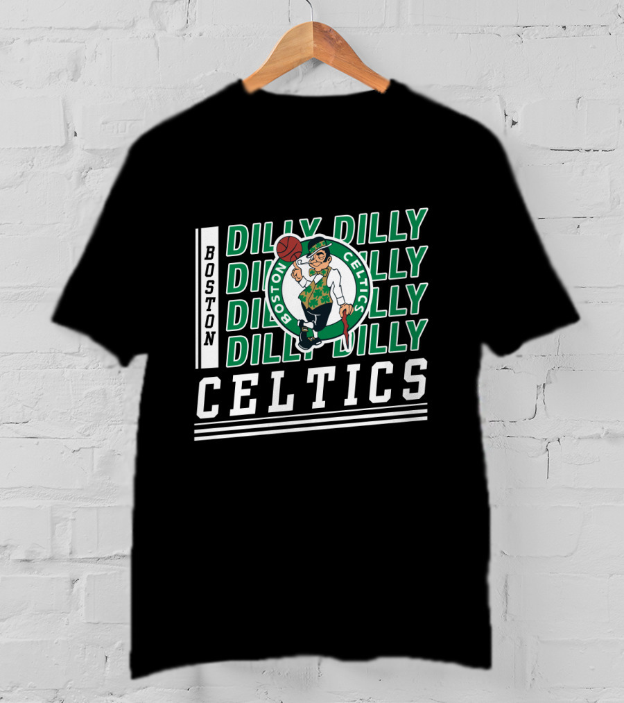 Boston Celtics Dilly Dilly Basketball Team Logo Green And White T-Shirt