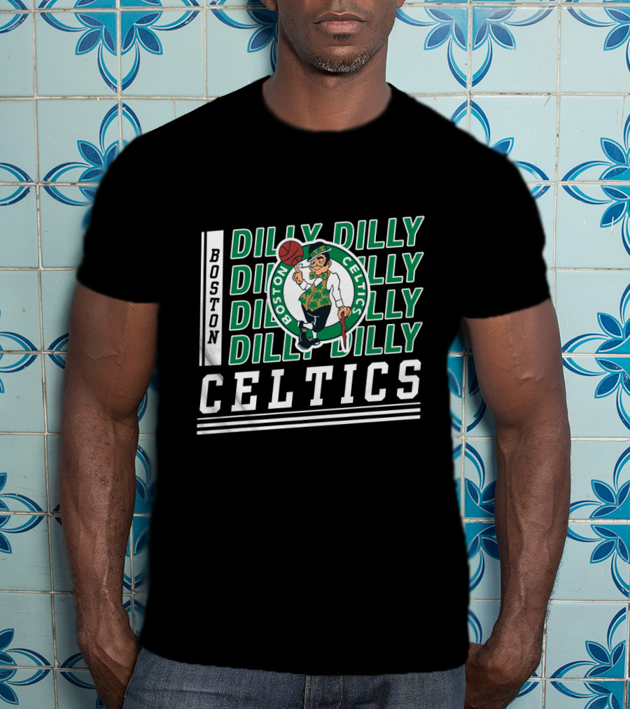 Boston Celtics Dilly Dilly Basketball Team Logo Green And White T-Shirt