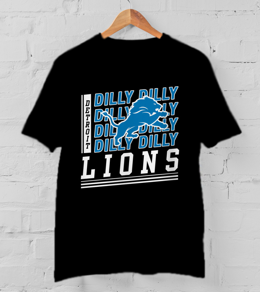 Detroit Lions Dilly Dilly Bud Light Fans Football Team Blue Lion T-Shirt