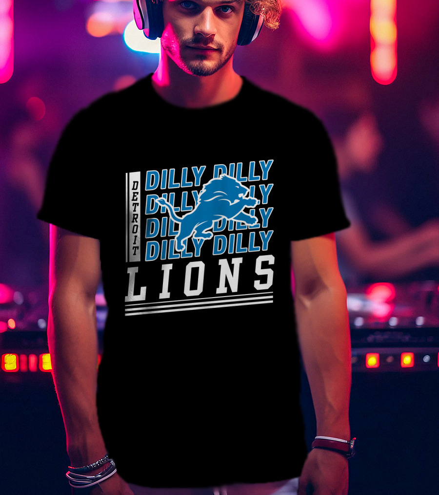 Detroit Lions Dilly Dilly Bud Light Fans Football Team Blue Lion T-Shirt