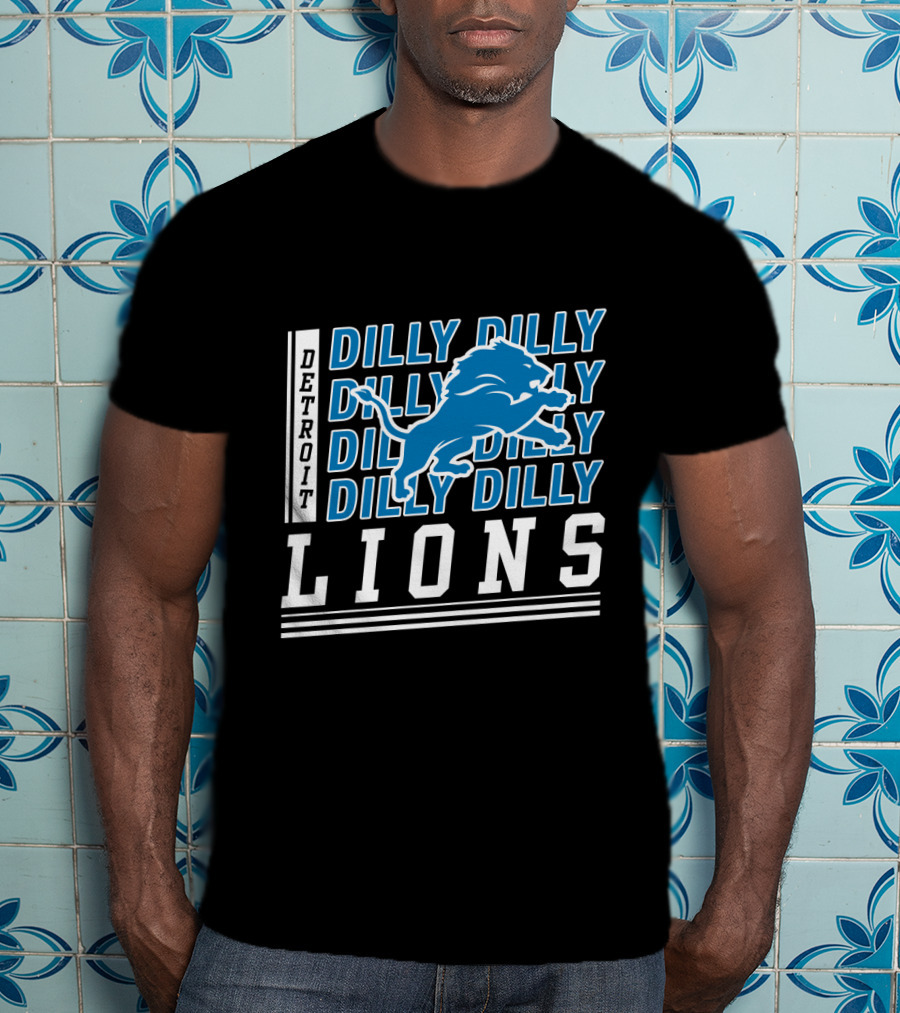 Detroit Lions Dilly Dilly Bud Light Fans Football Team Blue Lion T-Shirt