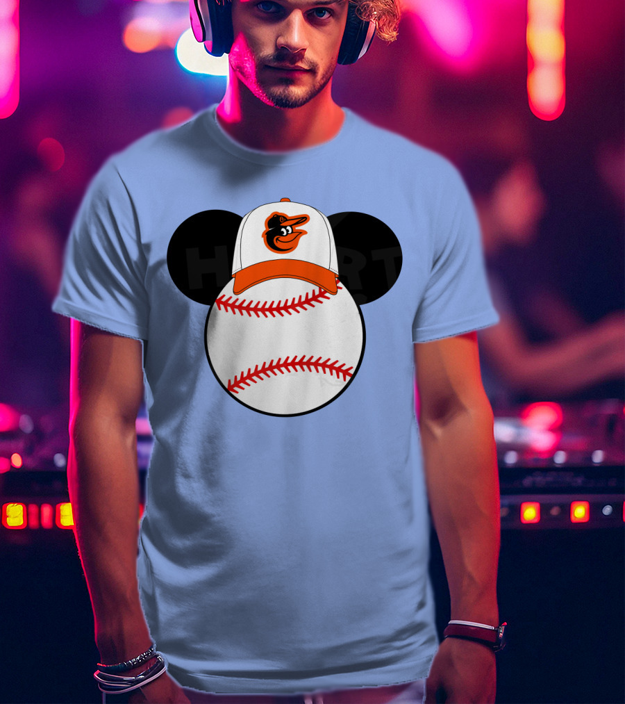 Baltimore Orioles Mickey Ears Baseball Hat With Team T-Shirt