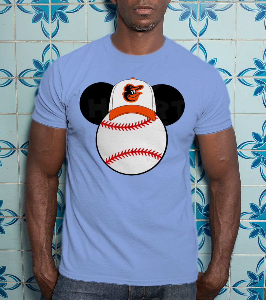 Baltimore Orioles Mickey Ears Baseball Hat With Team T-Shirt