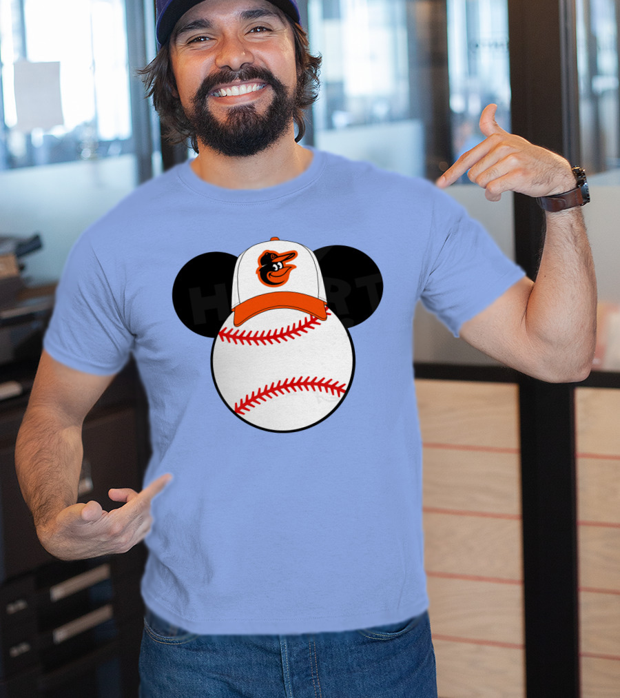 Baltimore Orioles Mickey Ears Baseball Hat With Team T-Shirt