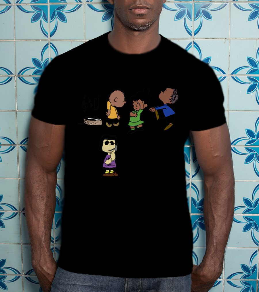 Bbq Snitch Dancing Peanuts Characters Music Notes T-Shirt