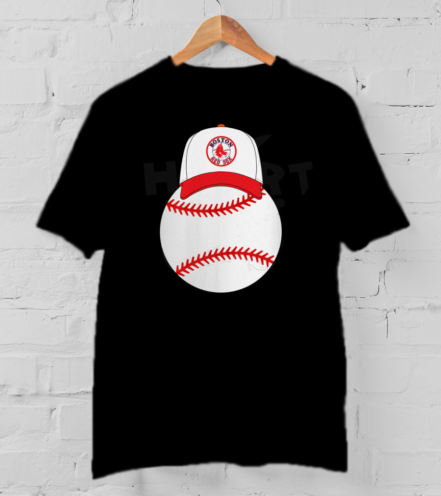Boston Red Sox Mickey Mouse Ears Baseball Hat And Ball T-Shirt