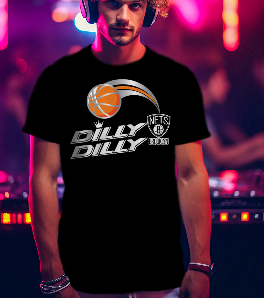Brooklyn Nets Dilly Dilly Basketball With Logo And Crown T-Shirt