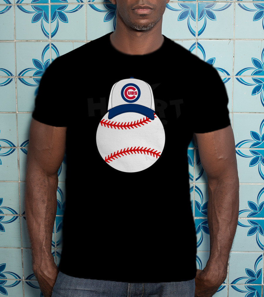 Chicago Cubs Hat On Mickey Mouse Baseball T-Shirt