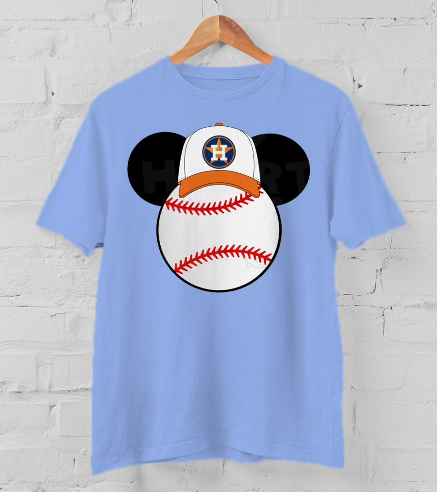 Houston Astros Mickey Mouse Baseball Cap T-Shirt