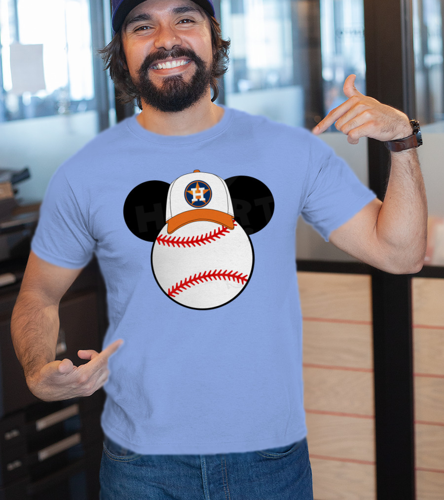 Houston Astros Mickey Mouse Baseball Cap T-Shirt